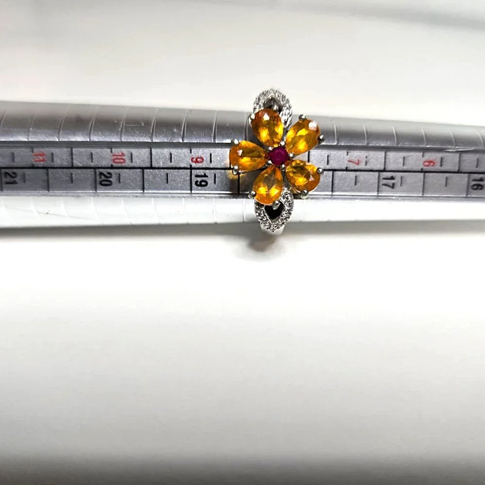 Orange Flower Ring - Picture 6 of 8